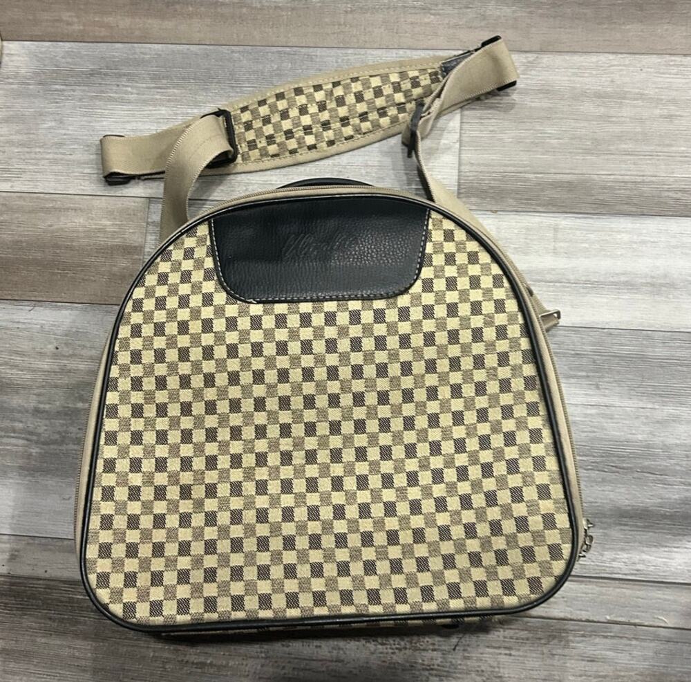 Ultralite Checkered Retro Carry On Travel Bag Y2K Under Seat Overnight Case